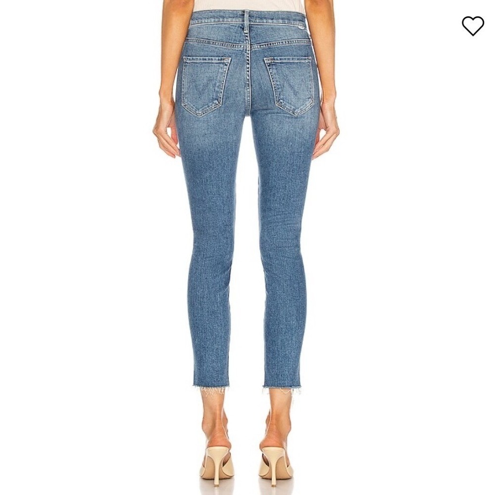 MOTHER The Stunner Ankle Fray Jeans High Rise Cropped Hem Denim So Long Sz 25